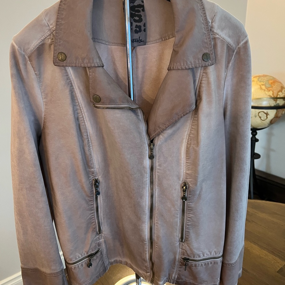 Women's Beige Faux Leather Stretch Jacket